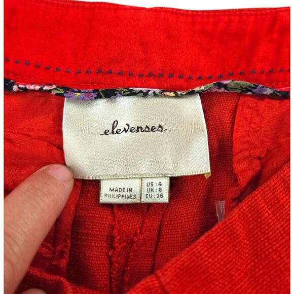 Elevenses by Anthropologie | Red/Orange Edisto Linen Blend Pants | Size 4 - Picture 5 of 7